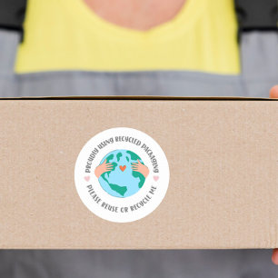 Sticker Rond Emballage recyclé écologique vert terre