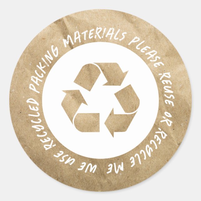 Sticker Rond Emballage Recyclé réutilisé (Devant)