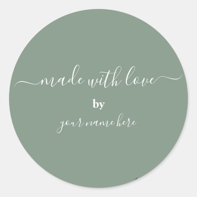 Sticker Rond Emballage simple et élégant fait main (Devant)