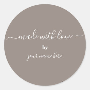 Sticker Rond Emballage simple et élégant fait main