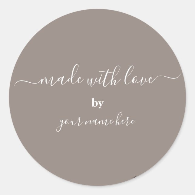 Sticker Rond Emballage simple et élégant fait main (Devant)