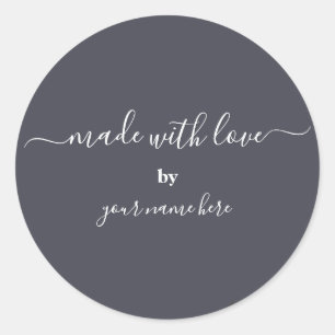 Sticker Rond Emballage simple et élégant fait main