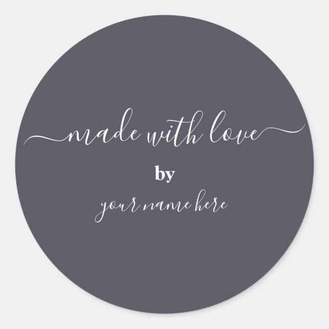 Sticker Rond Emballage simple et élégant fait main (Devant)