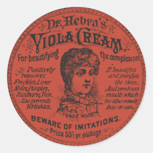 Sticker Rond Emballage vintage de crème de visage