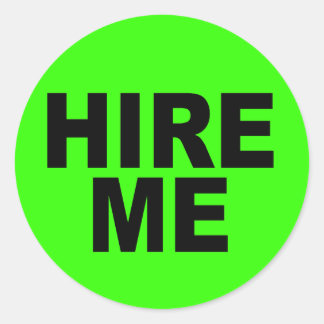 Sticker Rond Embauchez-moi ! Néon brillant sans emploi