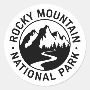 Sticker Rond Emblem du parc national des Rocheuses