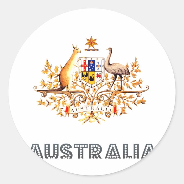 Sticker Rond Emblème australien (Devant)