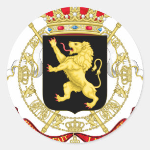 Sticker Rond Emblème belge - Coat of Arms of Belgium