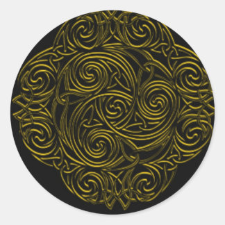 Sticker Rond Emblème celtique d'or
