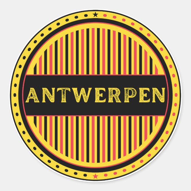 Sticker Rond Emblème d'Antwerp City Pride – Identité belge (Devant)