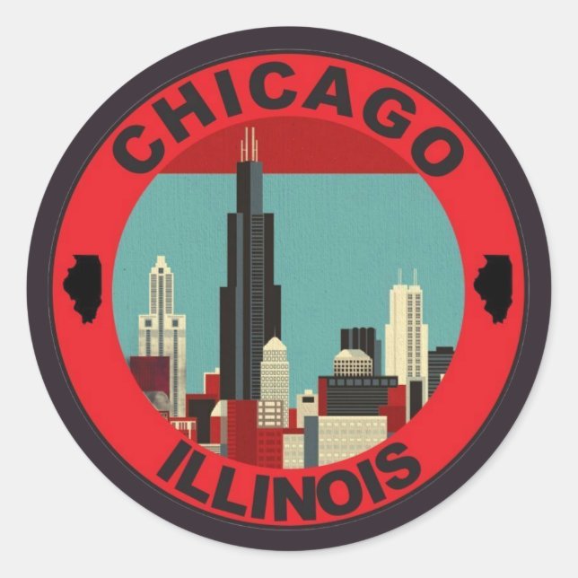 Sticker Rond Emblème de Chicago  (Devant)