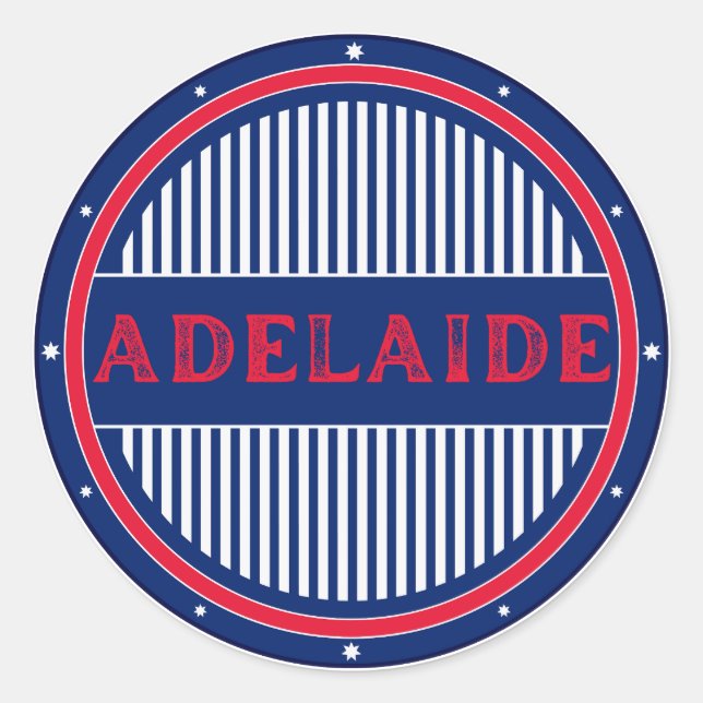 Sticker Rond Emblème de fierté d'Adélaïde – Identité australien (Devant)