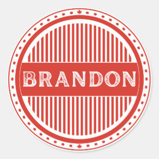 Sticker Rond Emblème de fierté de la ville de Brandon – Identit