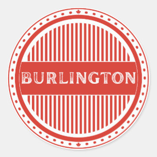 Sticker Rond Emblème de fierté de la ville de Burlington – Iden