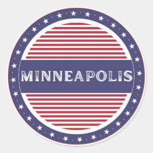 Sticker Rond Emblème de fierté de la ville de Minneapolis – Ide