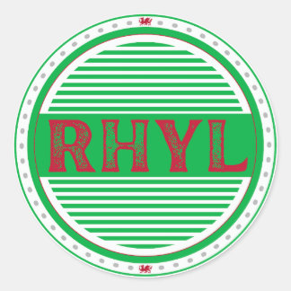 Sticker Rond Emblème de fierté de la ville de Rhyl – Identité g