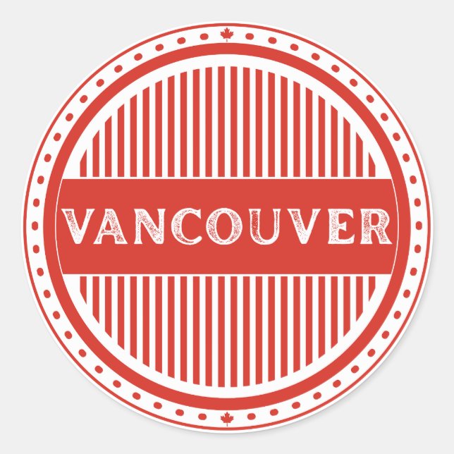 Sticker Rond Emblème de fierté de la ville de Vancouver – Ident (Devant)