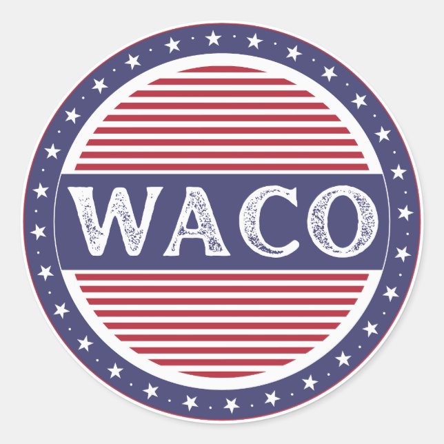 Sticker Rond Emblème de fierté de la ville de Waco – Identité a (Devant)