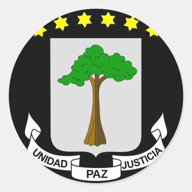 Sticker Rond emblème de Guinée équatoriale (Devant)