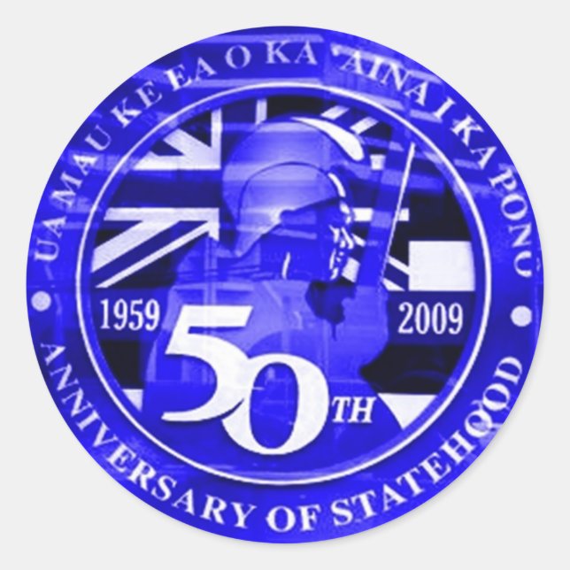 Sticker Rond emblème de la 50e fête nationale (Devant)
