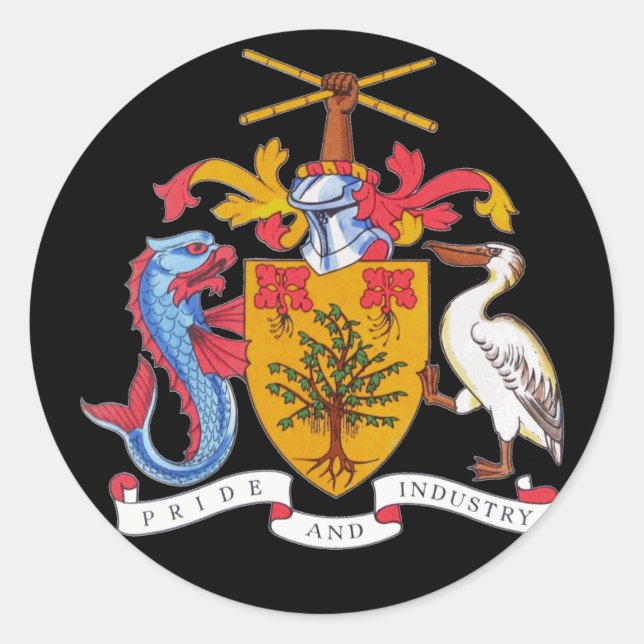 Sticker Rond emblème de la barbade (Devant)