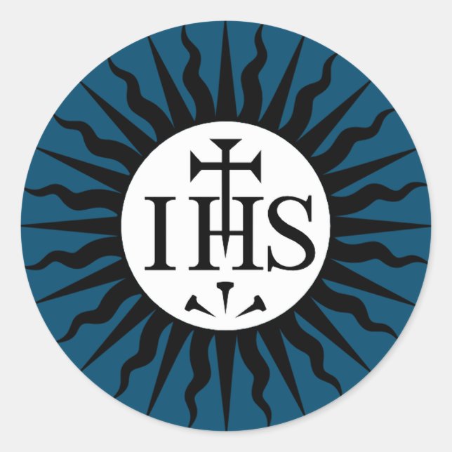 Sticker Rond Emblème de la Compagnie de Jésus Monogramme (Devant)