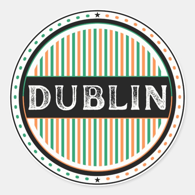 Sticker Rond Emblème de la fierté de la ville de Dublin - Ident (Devant)