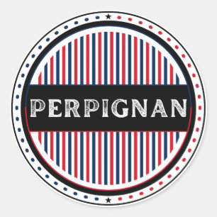 Sticker Rond Emblème de la fierté de la ville de Perpignan – Id