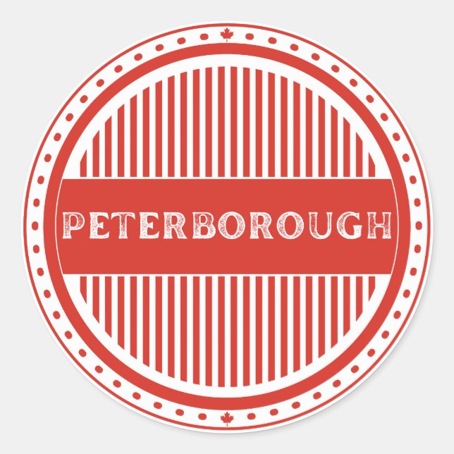 Sticker Rond Emblème de la fierté de la ville de Peterborough – (Devant)