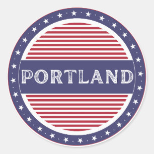 Sticker Rond Emblème de la fierté de la ville de Portland – Ide