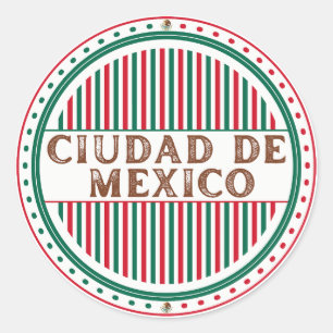 Sticker Rond Emblème de la fierté de Mexico – Identité mexicain