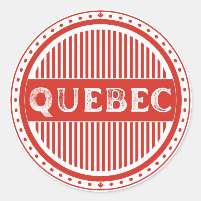 Sticker Rond Emblème de la Fierté de Québec – Identité canadien (Devant)