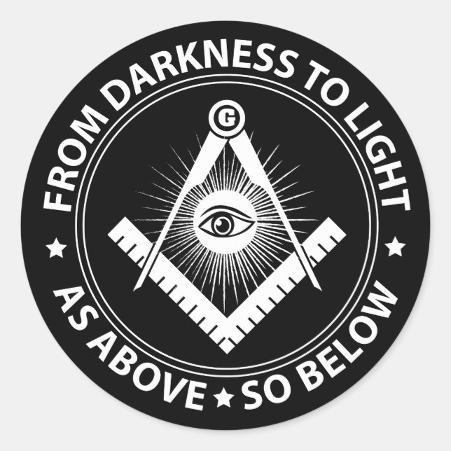 Sticker Rond emblème de la franc-maçonnerie (Devant)