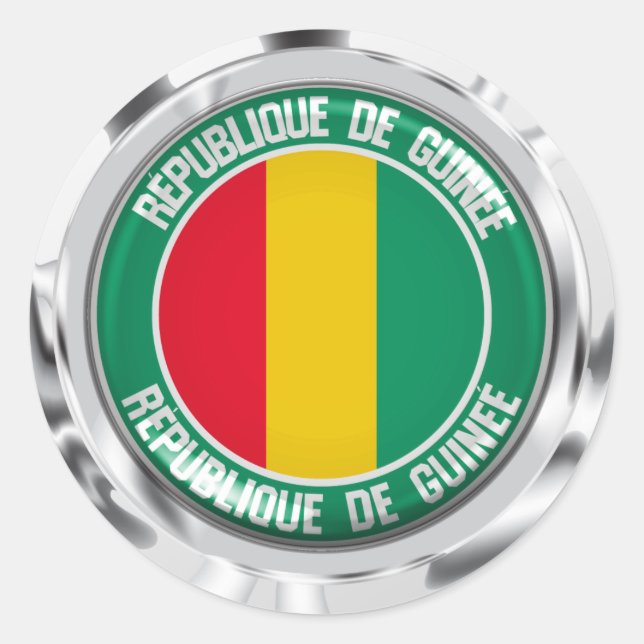 Sticker Rond Emblème de la Guinée (Devant)