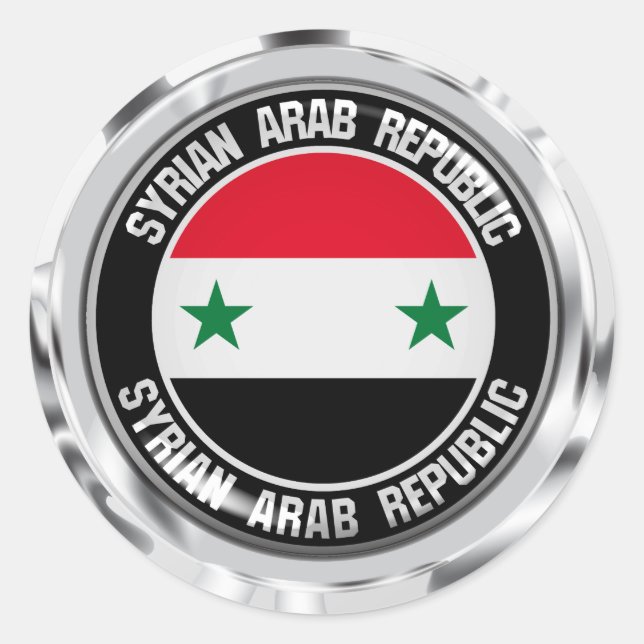 Sticker Rond Emblème de la Syrie (Devant)
