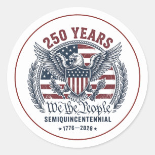 Sticker Rond Emblème de l'aigle We the People 250 ans