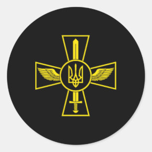 Sticker Rond Emblème de l'armée de l'air ukrainienne Forces arm