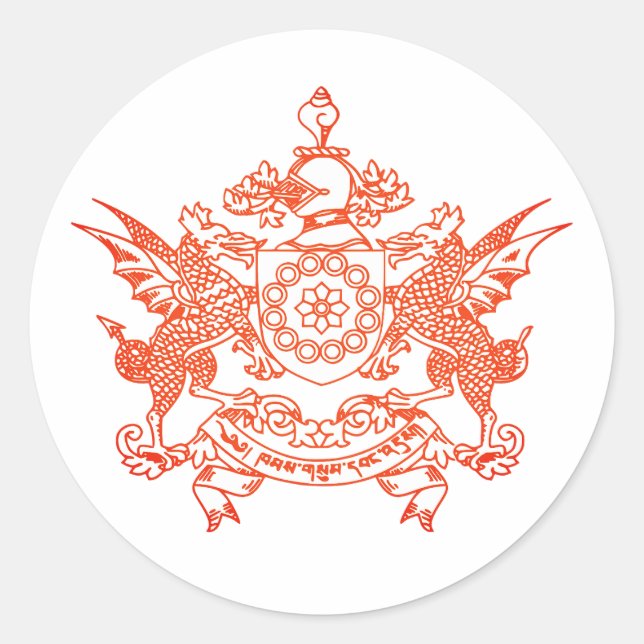 Sticker Rond Emblème de l'état de Sikkim - INDE (Devant)