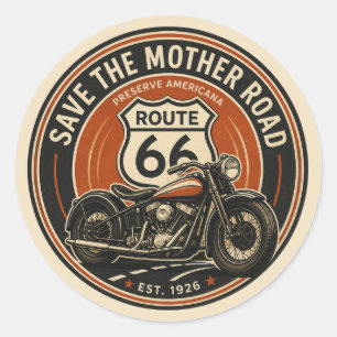 Sticker Rond Emblème de l'héritage de la moto vintage de la rou