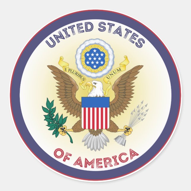 Sticker Rond Emblème de l'héritage des États-Unis (Devant)