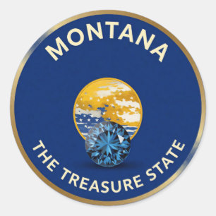 Sticker Rond Emblème de montagne du Montana 🏔️