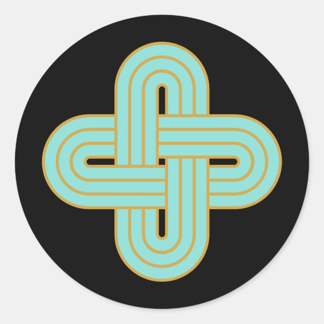 Sticker Rond Emblème de noeud de Salomon celtique traditionnel (Devant)