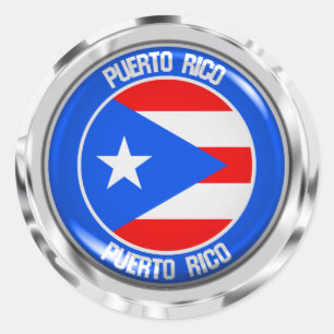 Sticker Rond Emblème de ronde Porto Rico