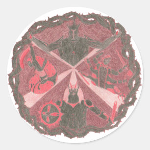 Sticker Rond Emblème de "Sentier d'un Héros" des villains