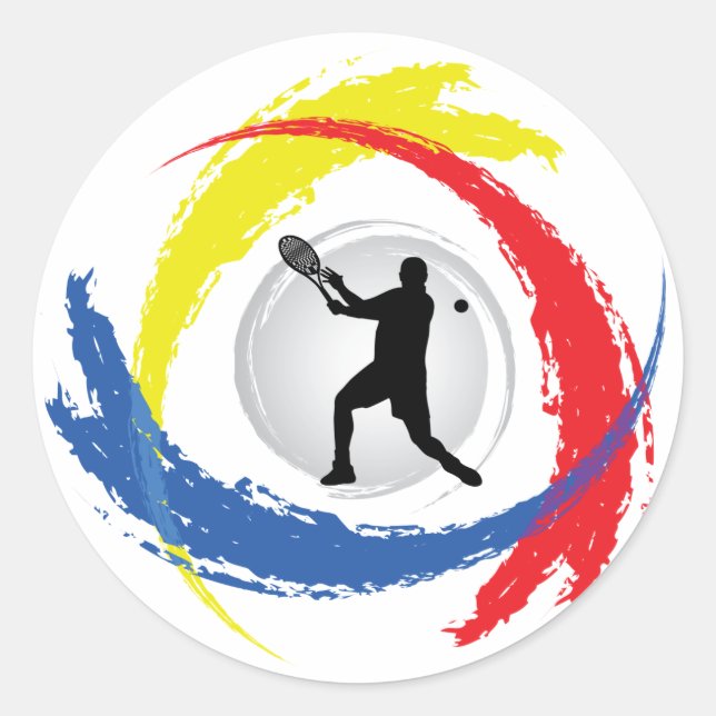 Sticker Rond Emblème de Tennis Tricolor (Homme) (Devant)