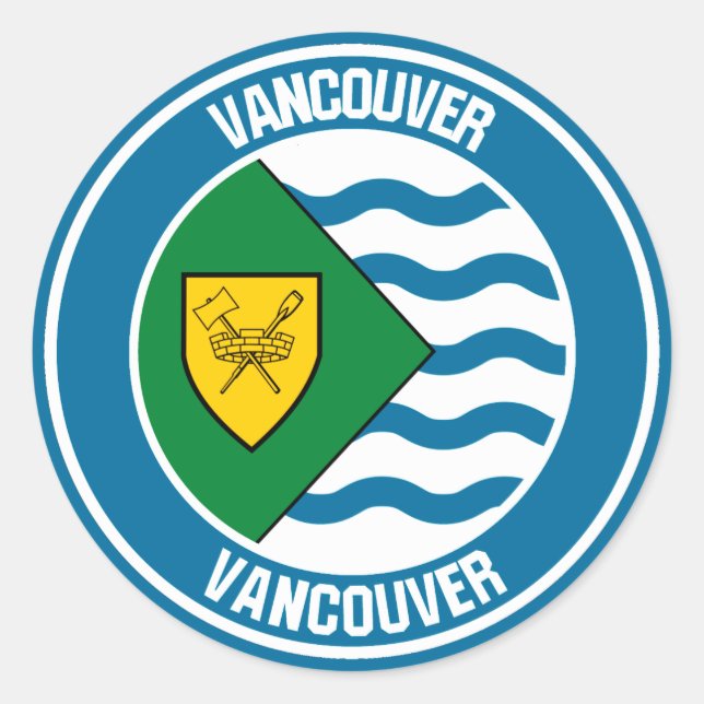 Sticker Rond Emblème de Vancouver (Devant)