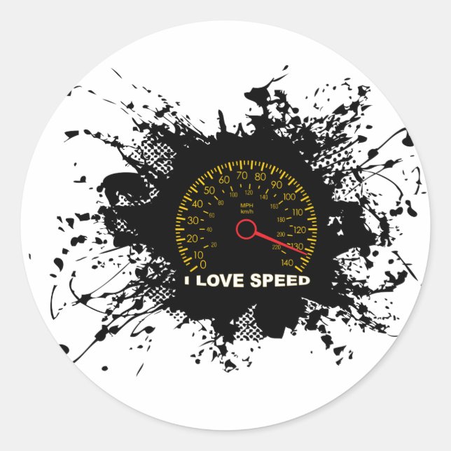 Sticker Rond Emblème de vitesse Style urbain 3 (Devant)