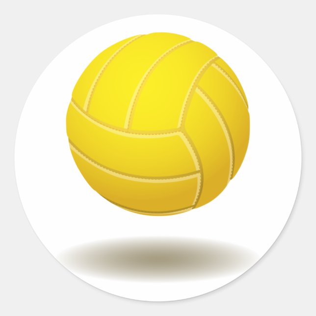 Sticker Rond Emblème de volley-ball cool 2 (Devant)