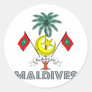 Sticker Rond Emblème des Maldives