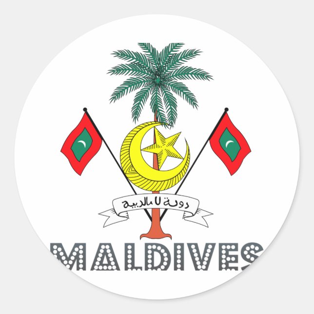 Sticker Rond Emblème des Maldives (Devant)